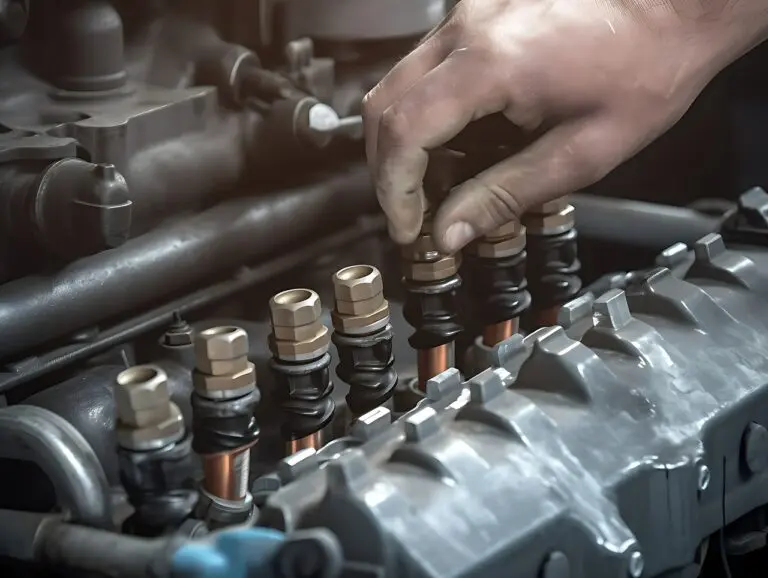 mécanicien inspectant les bougies d'allumage du moteur pour une vidange d'huile